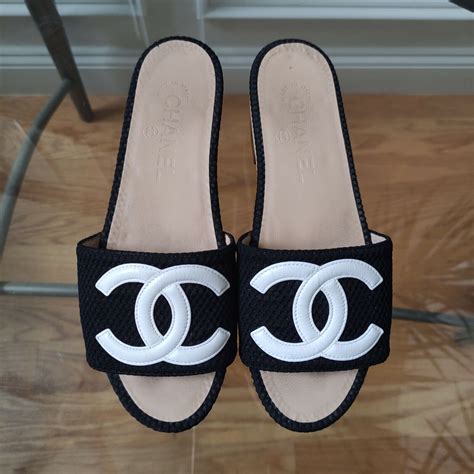 pink chanel slides women|chanel sandals black and white.